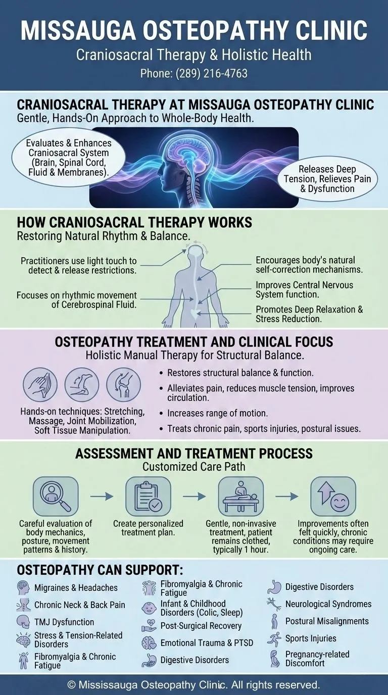 Craniosacral Therapy - Infographic -Mississauga Osteopathy Clinic