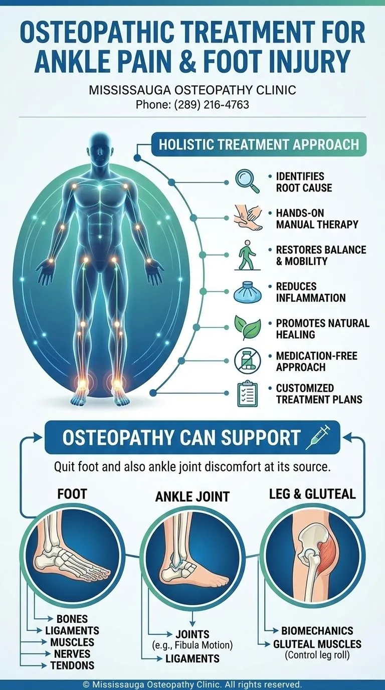 Osteopathic Treatment for Ankle Pain Foot Injury Infographic Mississauga Osteopathy Clinic 1 Osteopathic Treatment for Ankle Pain & Foot Injury - Infographic -Mississauga Osteopathy Clinic