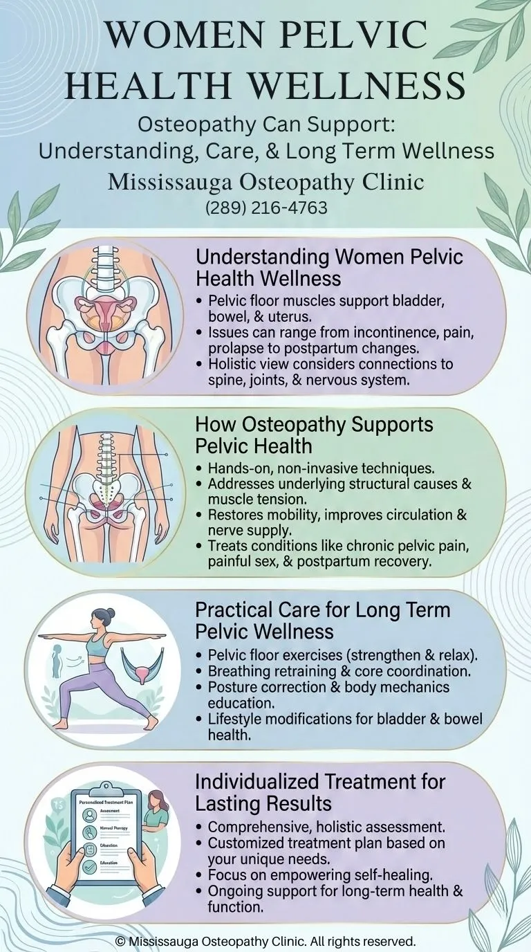 Women Pelvic Health Wellness Infographic Mississauga Osteopathy Clinic Women Pelvic Health Wellness - Infographic - Mississauga Osteopathy Clinic