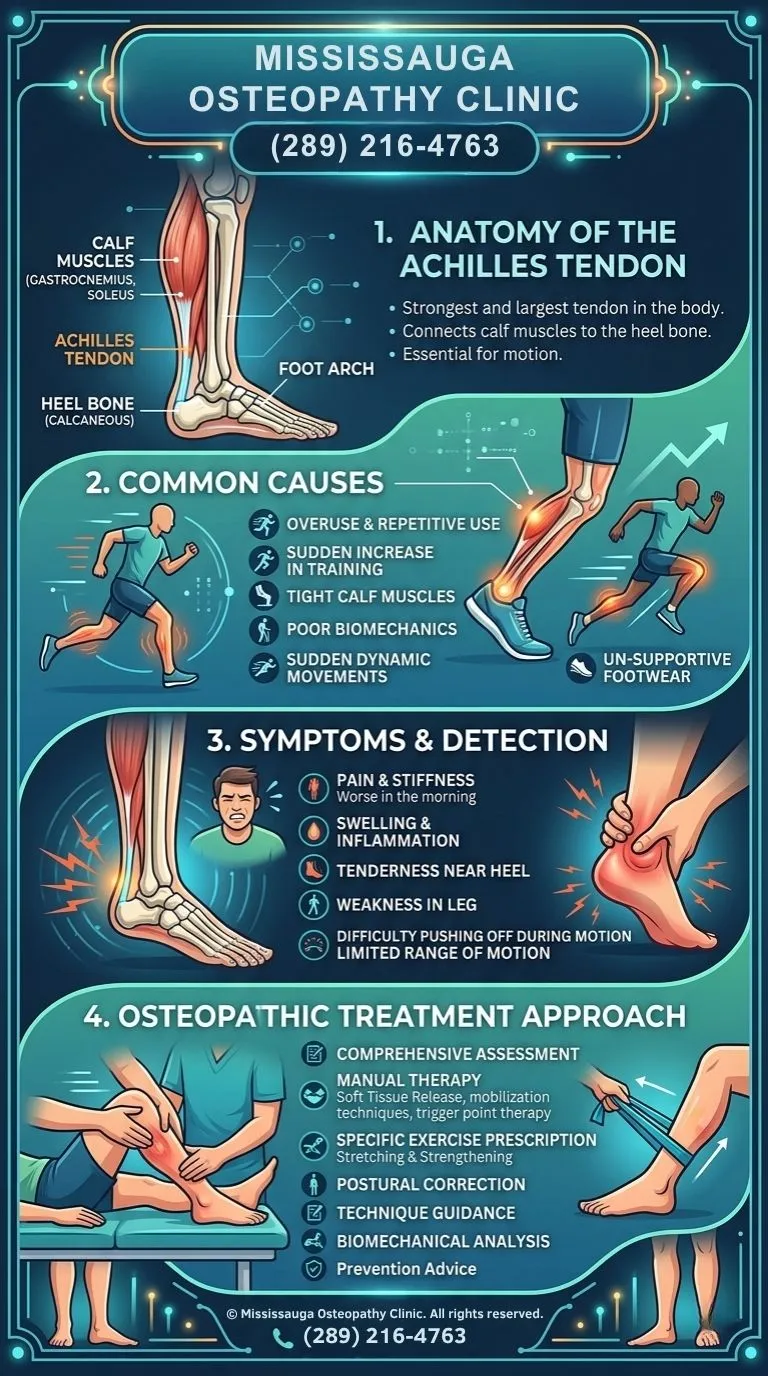 Achilles Tendon Problems Infographic Mississauga Osteopathy Clinic