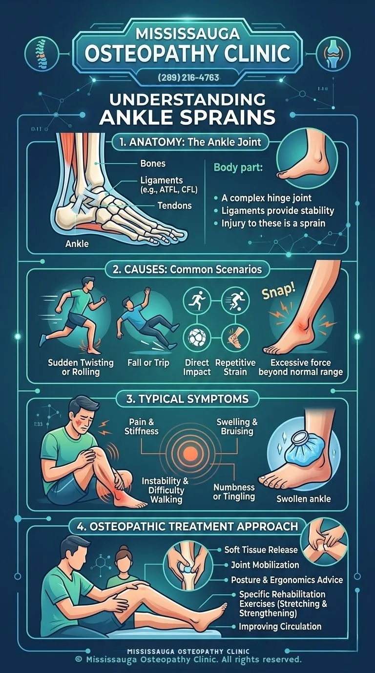 Ankle Sprain Infographic Mississauga Osteopathy Clinic