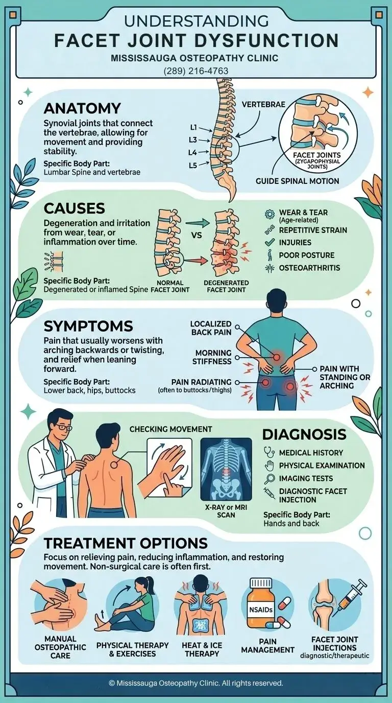 Facet Joint Dysfunction Infographic Mississauga Osteopathy Clinic Facet Joint Dysfunction Infographic Mississauga Osteopathy Clinic