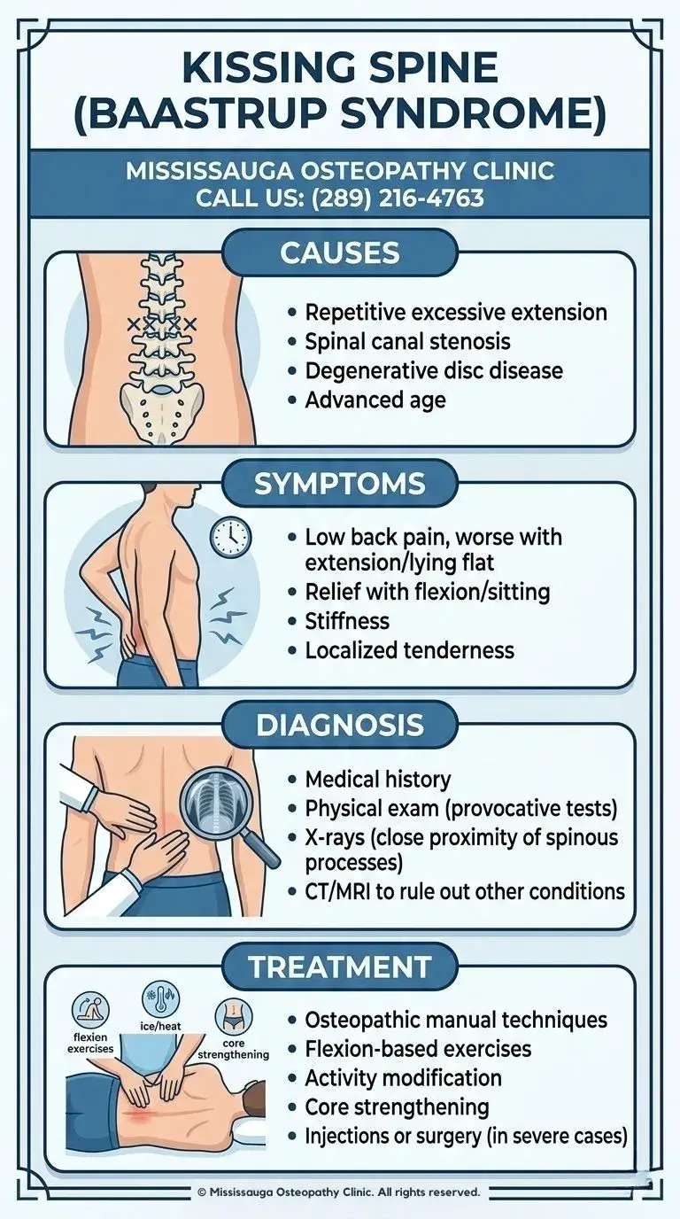 Kissing Spine Baastrup Syndrome Infographic Mississauga Osteopathy Clinic Kissing Spine (Baastrup Syndrome) - Infographic - Mississauga Osteopathy Clinic