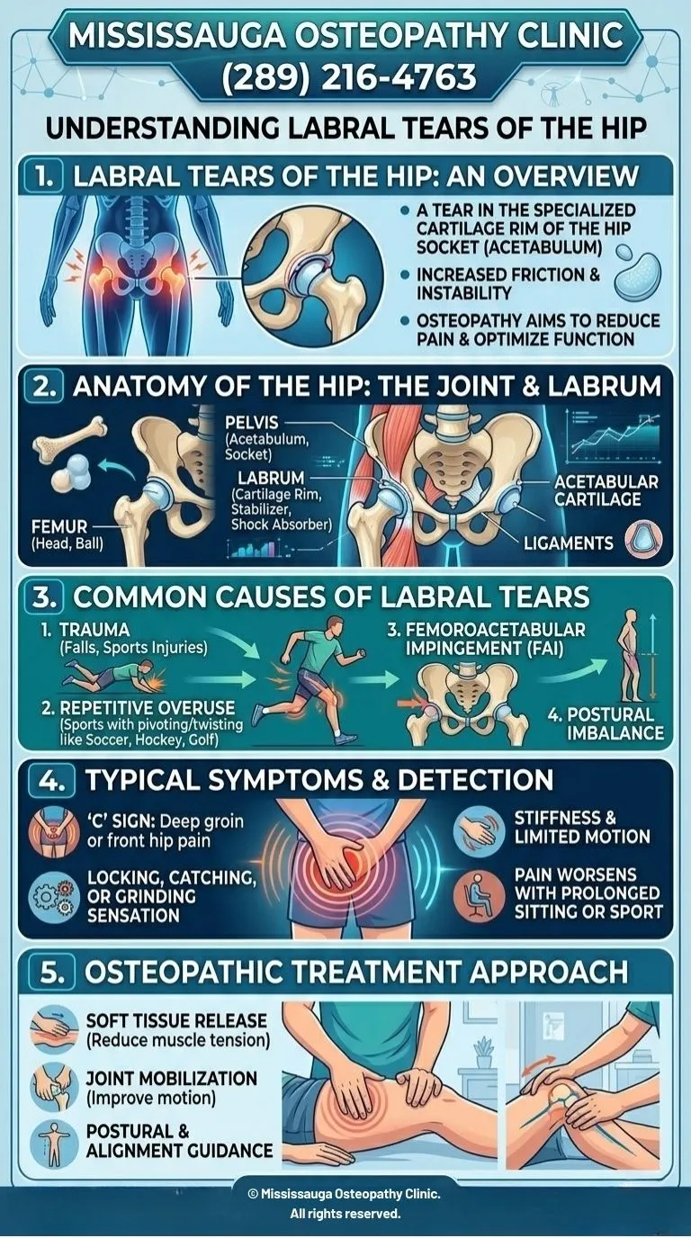Labral Tears of the Hip - Infographic - Mississauga Osteopathy Clinic