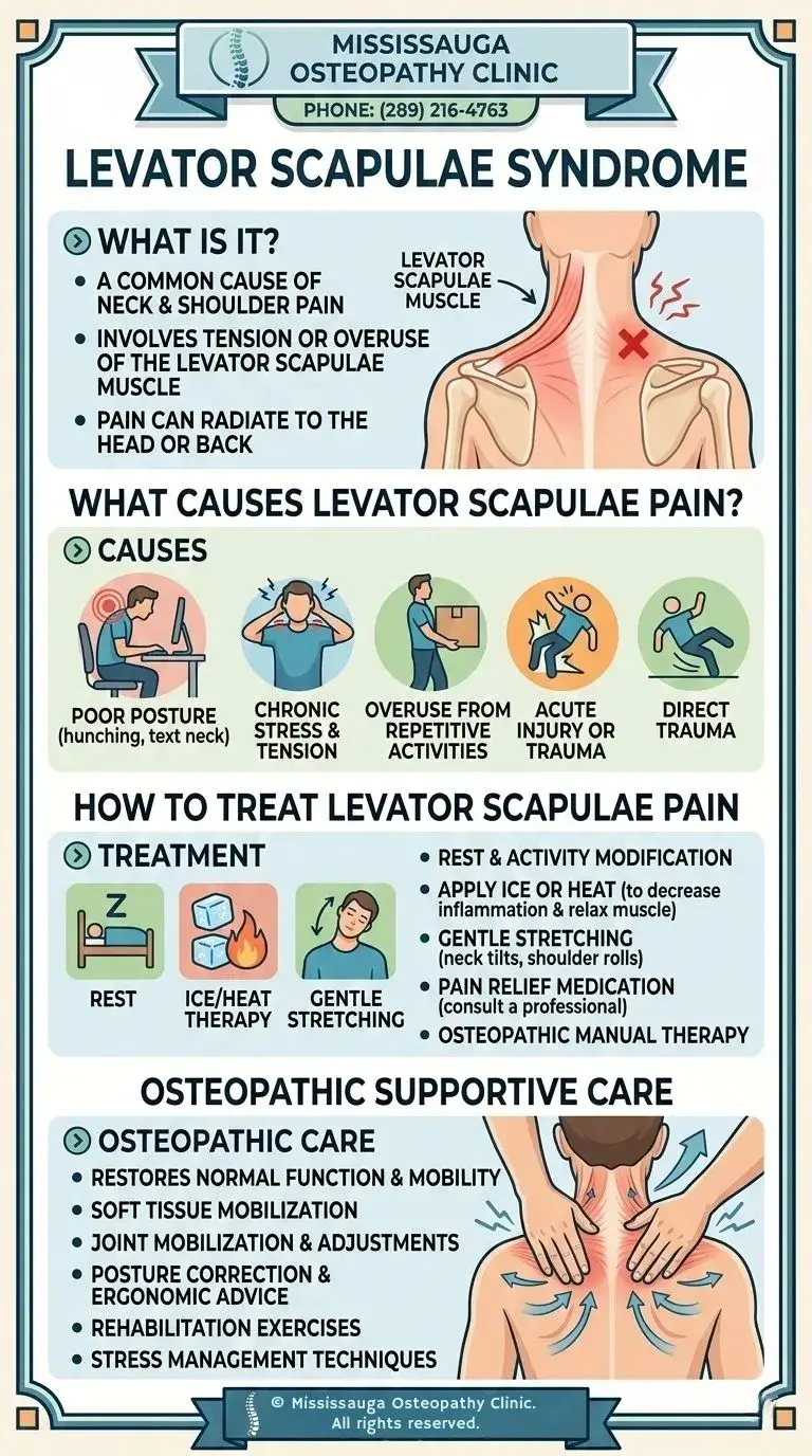 Levator Scapulae Syndrome Infographic Mississauga Osteopathy Clinic