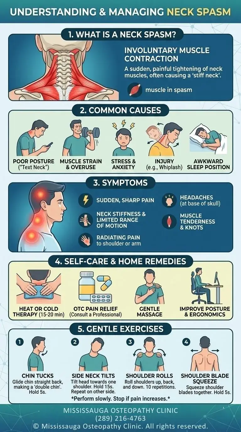 Neck Spasm - Infographic - Mississauga Osteopathy Clinic
