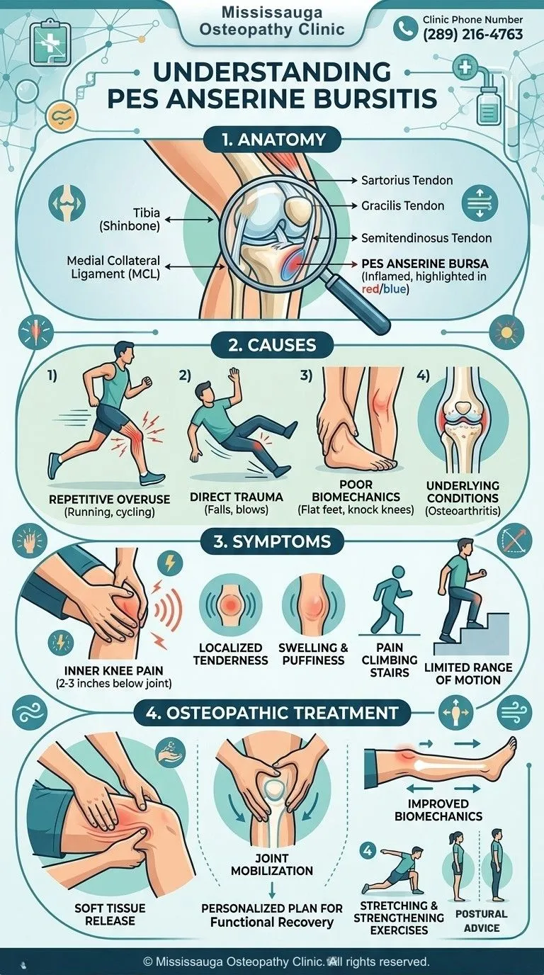 Pes Anserine Bursitis - Infographic - Mississauga Osteopathy Clinic