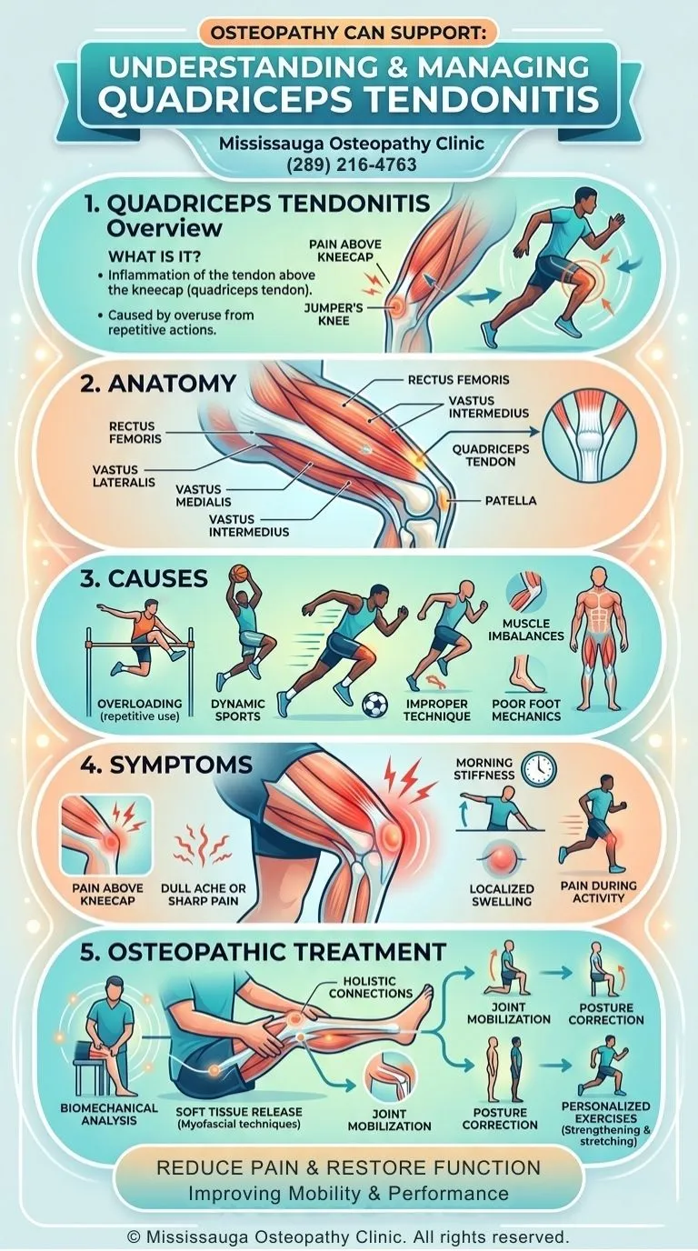 Quadriceps Tendonitis - Infographic - Mississauga Osteopathy Clinic