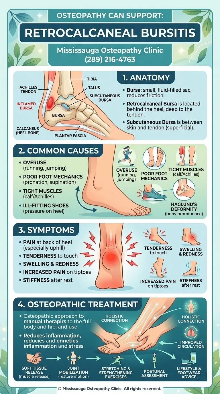 Retrocalcaneal bursitis - Infographic - Mississauga Osteopathy Clinic