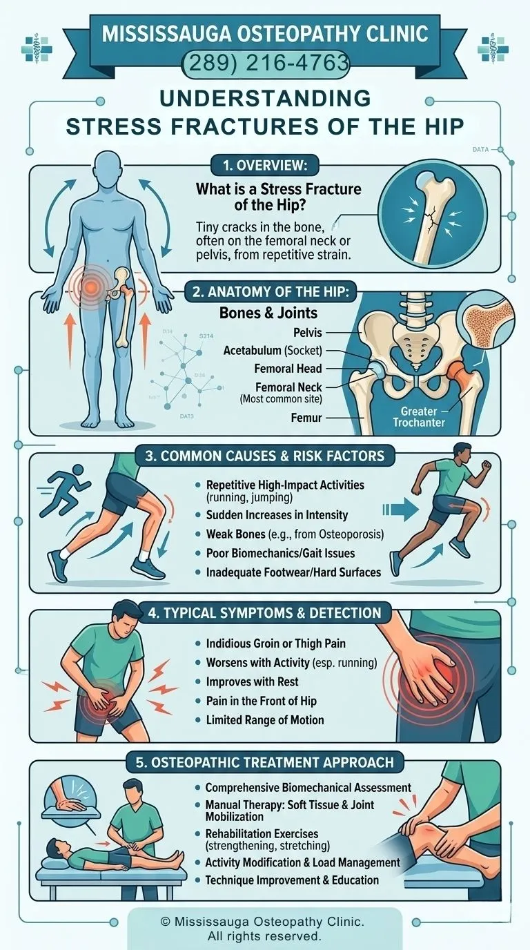 STRESS FRACTURES OF THE HIP Infographic Mississauga Osteopathy Clinic 2
